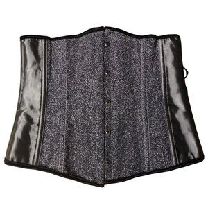💜 Silver Sparkle Underbust Corset and Thong Set